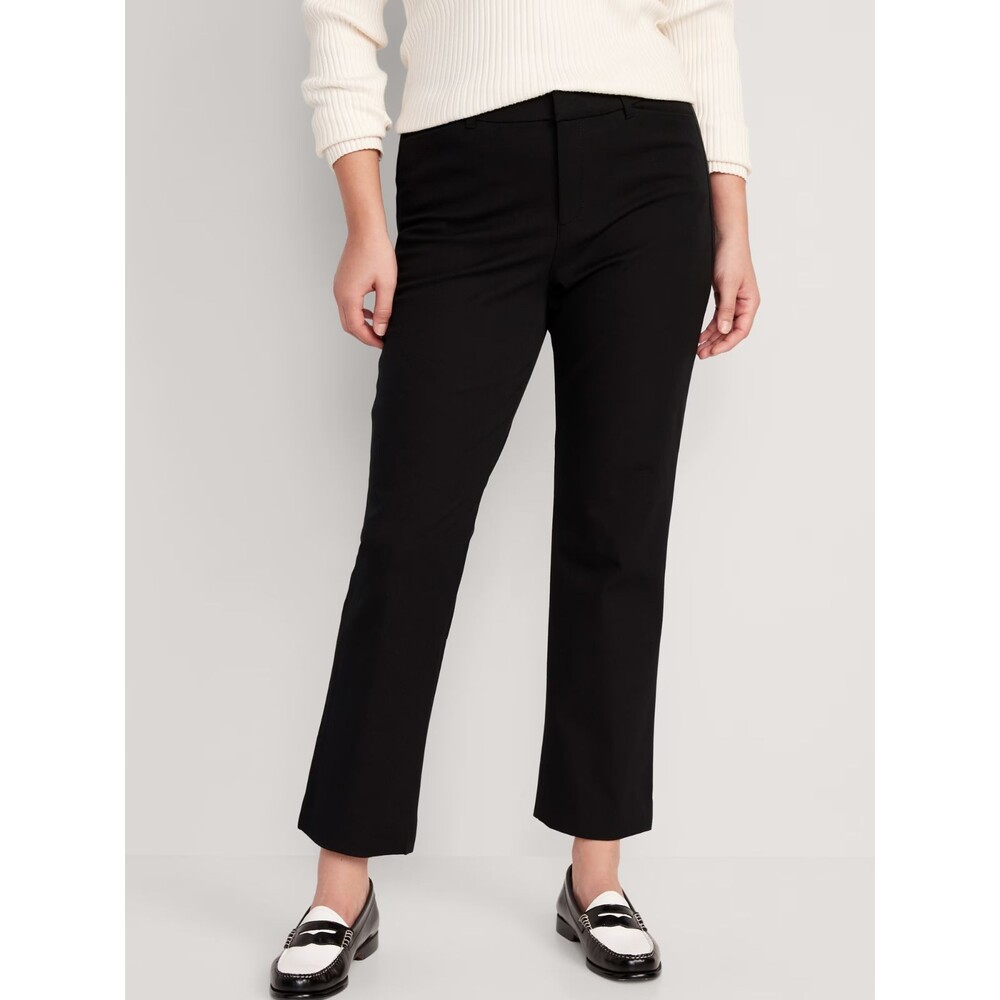 Old Navy Black Cropped Straight-Leg Pants
